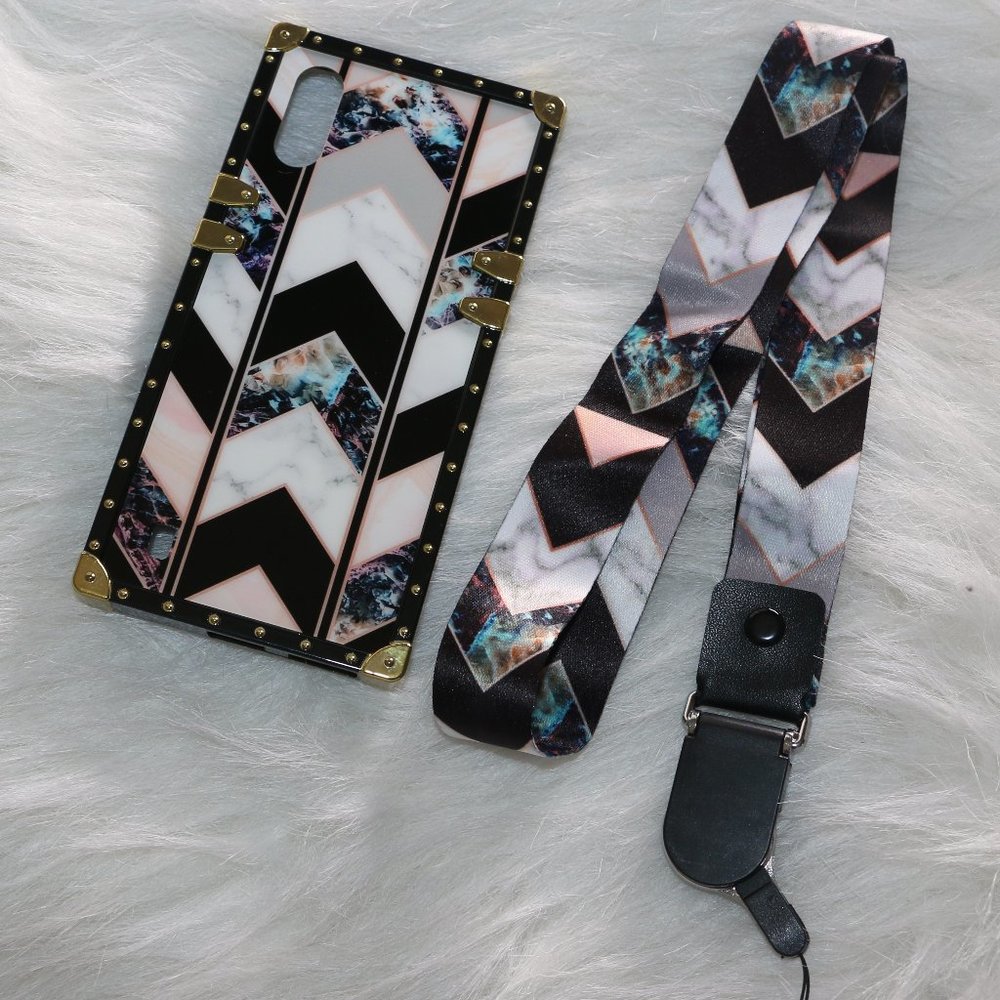 Samsung Galaxy A01 Marbled Chevron Pattern Phone Case - NWT